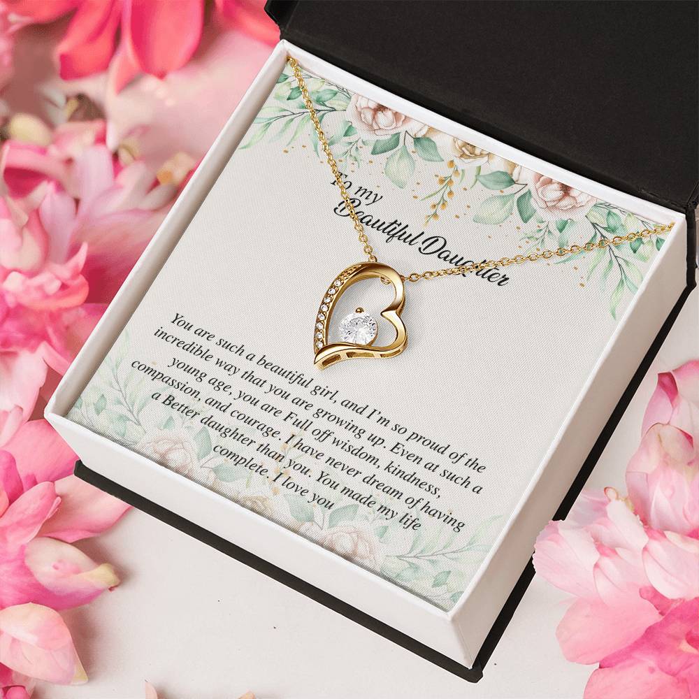 To My Beautiful Daughter Straighten Your Crown Necklace Mom Daughter Necklace Daughter Birthday Gift Daughter Forever Love Necklace
