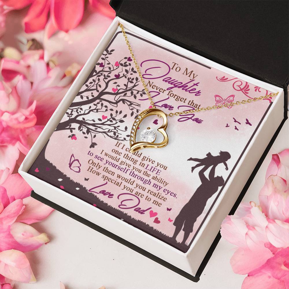 To My Daughter - Never Forget That I Love You - Forever Love Necklace Forever Love Necklace