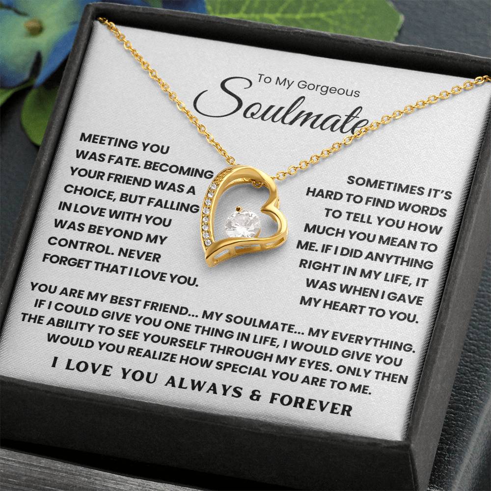 To My Gorgeous Soulmate - You Are My Best Friend My Soulmate My Everything - Forever Love Necklace