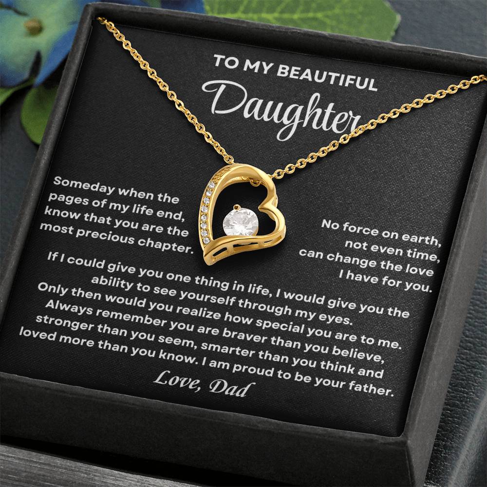 To My Daughter Forever Love Necklace, Proud To Be Your Father Forever Love Necklace