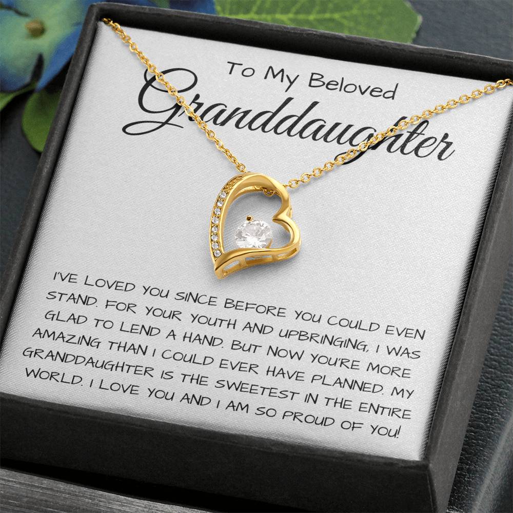 To My Beloved Granddaughter Forever Love Necklace I Was Glad To Lend A Hand Forever Love Necklace