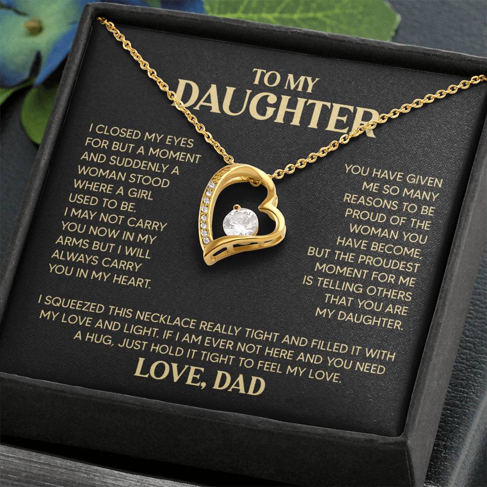 Daughter Heart Necklace Love Dad Forever Love Necklace