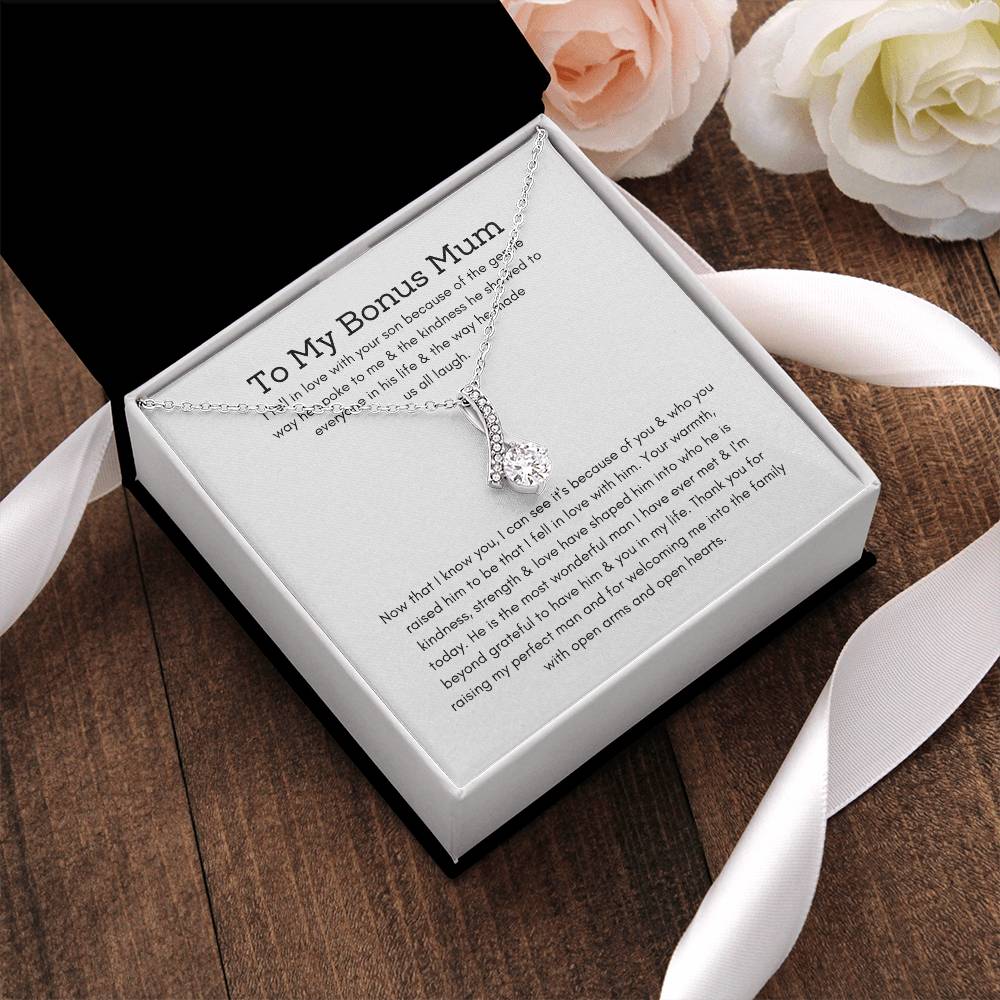 To My Bonus Mum Gift Christmas Gifts For Mother In Law Boyfriend's Mum Mothers Day Gift Bonus Family Mother In Law Necklace Alluring Beauty Necklace