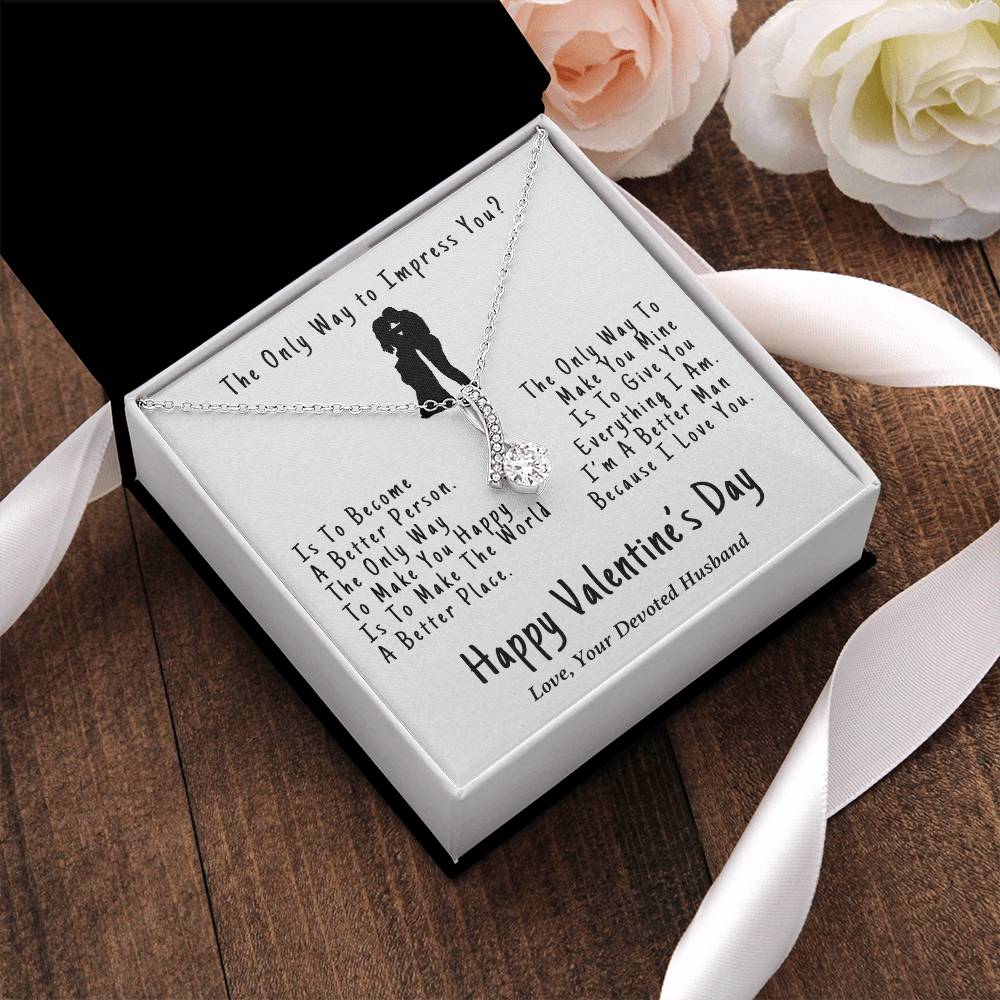 Because I Love You Devotion Pendant Alluring Beauty Necklace