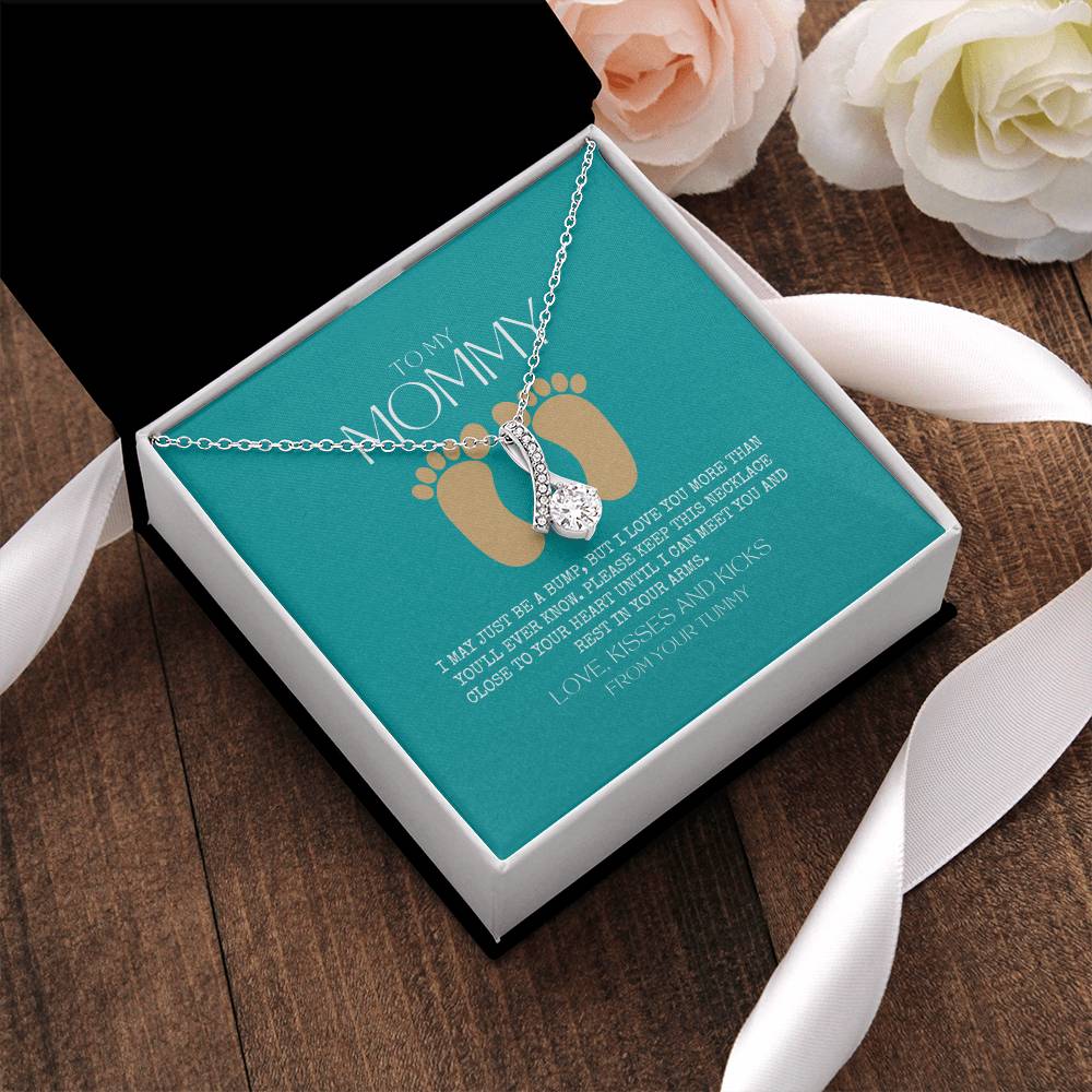 Baby Shower Gift New Mommy Necklace Pregnant Wife Gift To My Mommy I May Just Be A Bump But I Love You More 1 Alluring Beauty Necklace