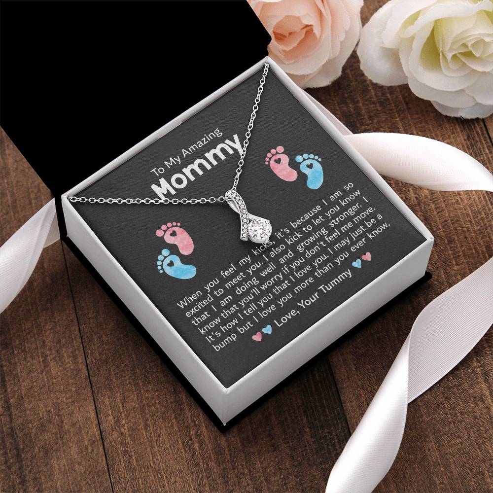 To My Amazing Mommy - Excited To Meet You Alluring Beauty Necklace