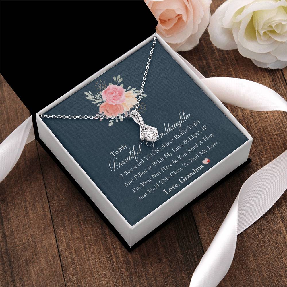 To My Beautiful Granddaughter Love And Light Heart Necklace - To My Granddaughter Gift From Grandmother Grandma And Granddaughter Necklace Alluring Beauty Necklace