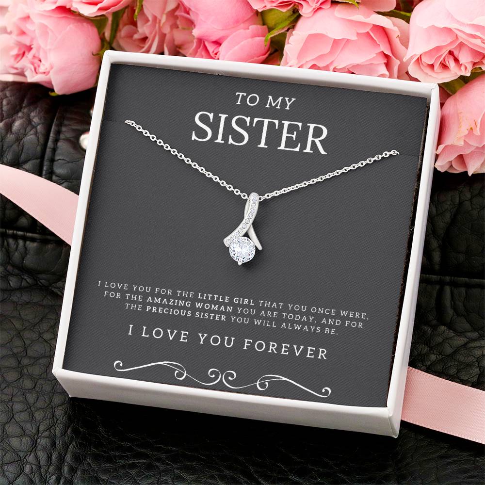 Selling Fast To My Sister White Gold Finish Necklace Alluring Beauty Necklace