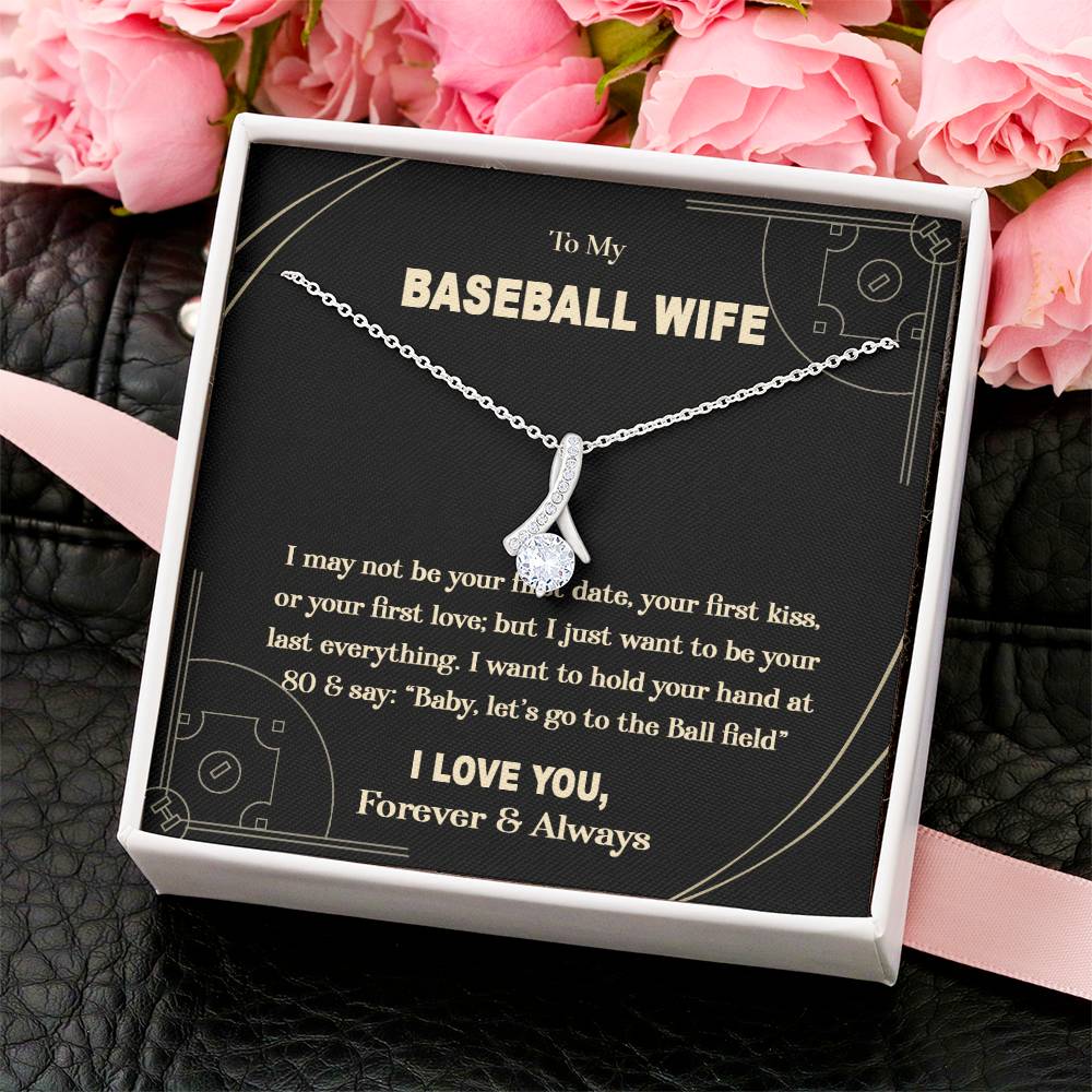 To My Baseball Wife - Baby Let's Go To The Ball Field - Luxury Necklace 4 Alluring Beauty Necklace