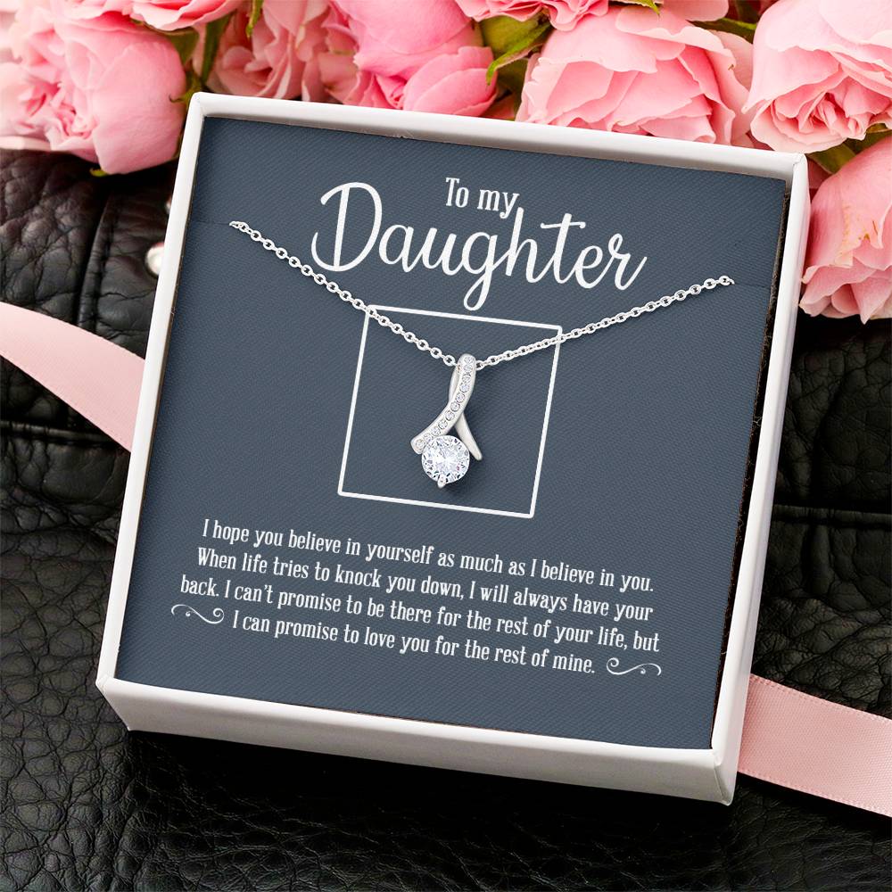 The Perfect Gift For You Daughter With A Heartfelt Message I Always Got Your Back - A Gift She Will Treasure Forever - Alluring Beauty Necklace