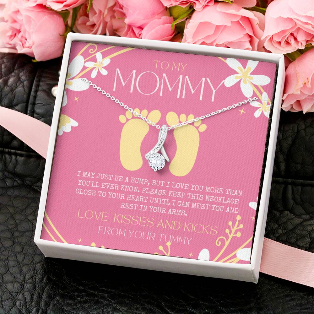 Baby Shower Gift New Mommy Necklace Pregnant Wife Gift To My Mommy I May Just Be A Bump But I Love You More Than You 2 Alluring Beauty Necklace