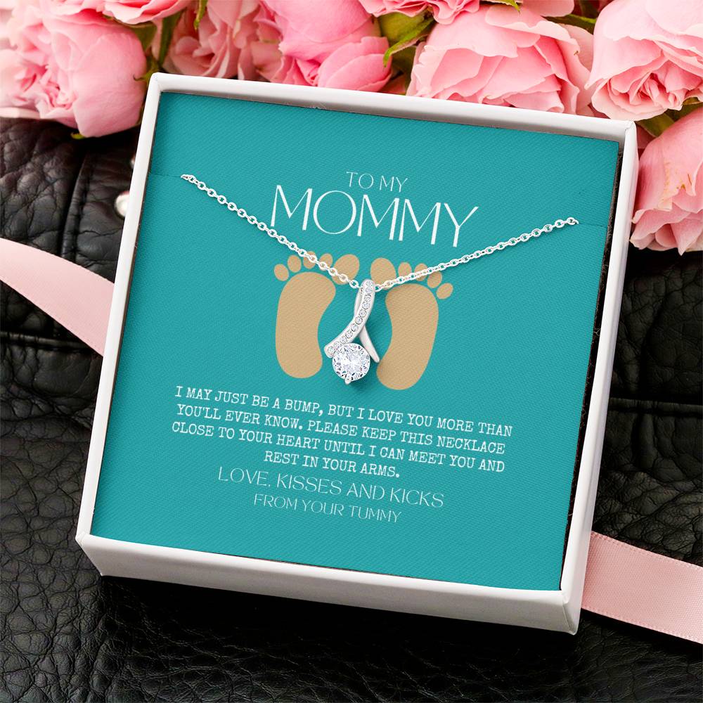 Baby Shower Gift New Mommy Necklace Pregnant Wife Gift To My Mommy I May Just Be A Bump But I Love You More 1 Alluring Beauty Necklace