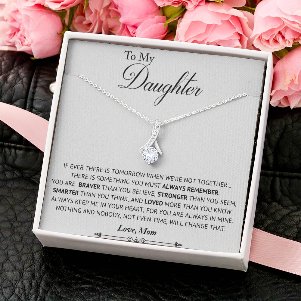To My Brave Strong Smart And Loved Daughter Alluring Beauty Necklace