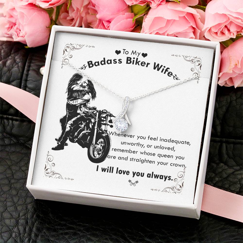 To My Badass Biker Wife Alluring Beauty Necklace