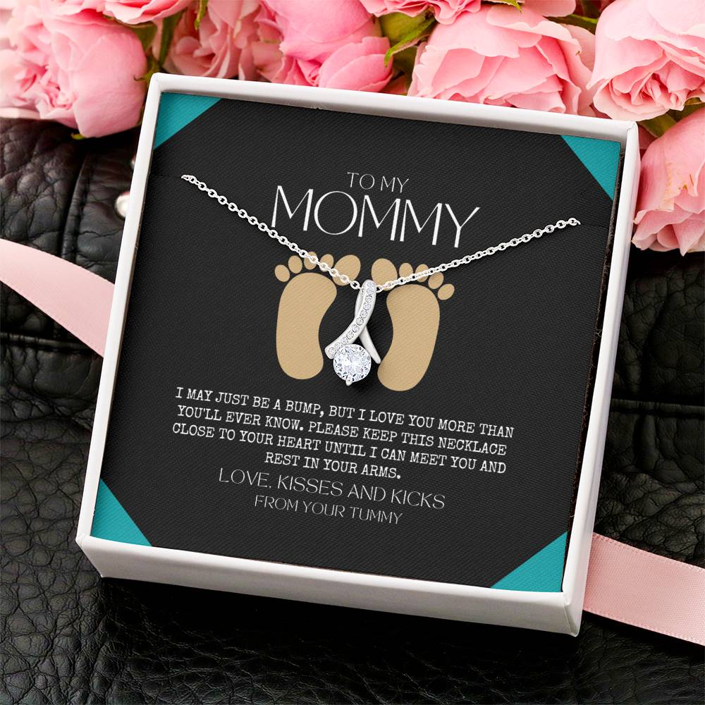 Baby Shower Gift New Mommy Necklace Pregnant Wife Gift To My Mommy I May Just Be A Bump But I Love You More Than You 1 Alluring Beauty Necklace