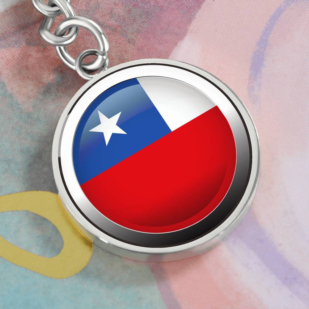Chile Silver Keychain