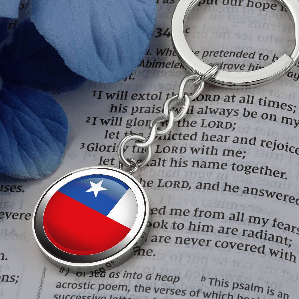 Chile Silver Keychain