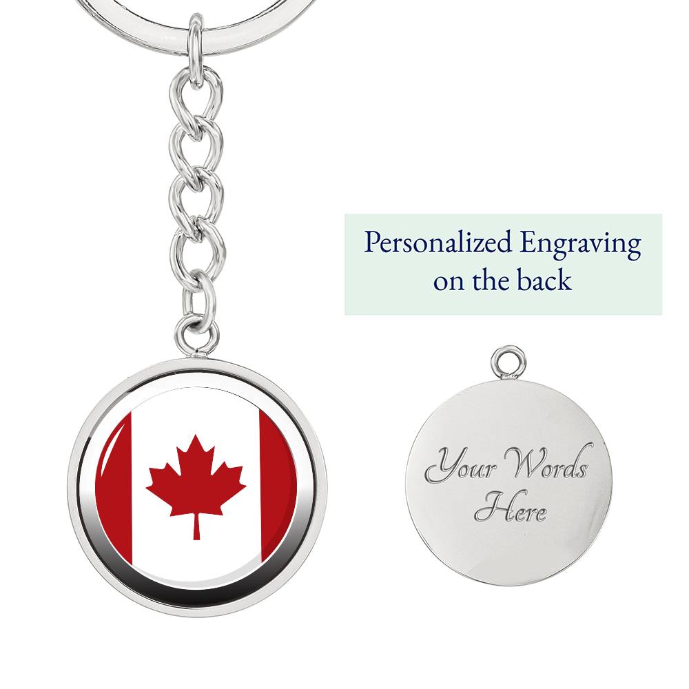 Canada Silver Keychain