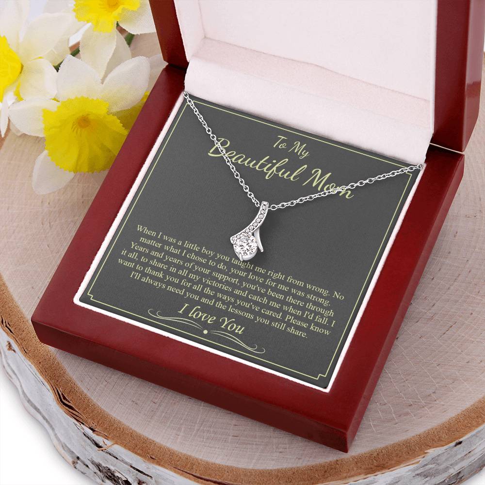 To My Beautiful Mom Necklace Mom Birthday Gift Mother's Day Gift Necklace For Mom From Son Alluring Beauty Necklace