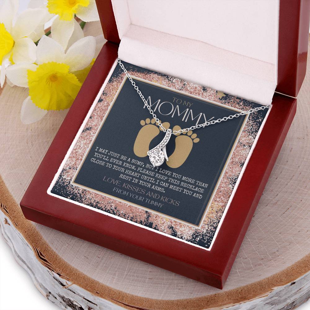 Baby Shower Gift New Mommy Necklace Pregnant Wife Gift To My Mommy I May Just Be A Bump 1 Alluring Beauty Necklace