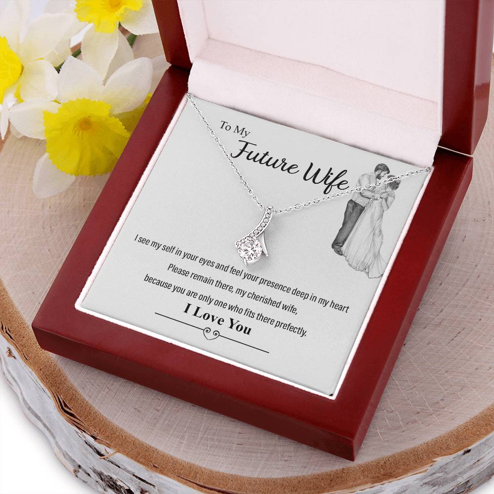 To My Beautiful Wife Husband Love You Love For Partner Almost Gone Alluring Beauty Necklace