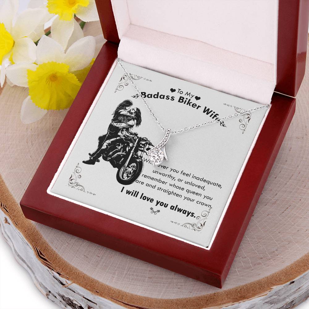 To My Badass Biker Wife Alluring Beauty Necklace
