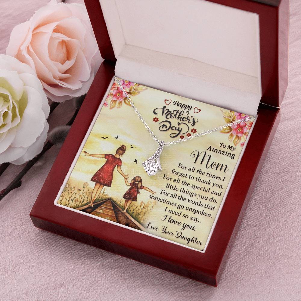 To My Amazing Mom I Love You Alluring Beauty Necklace