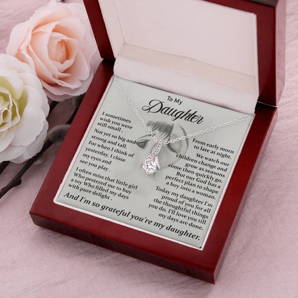 To My Daughter - Love Mom Alluring Necklaceđź’“ Alluring Beauty Necklace
