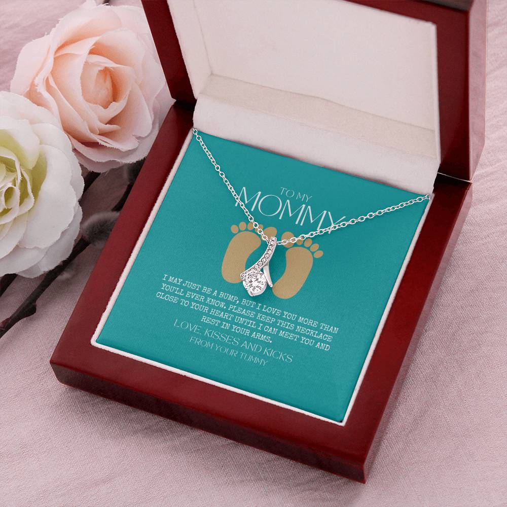 Baby Shower Gift New Mommy Necklace Pregnant Wife Gift To My Mommy I May Just Be A Bump But I Love You More 1 Alluring Beauty Necklace