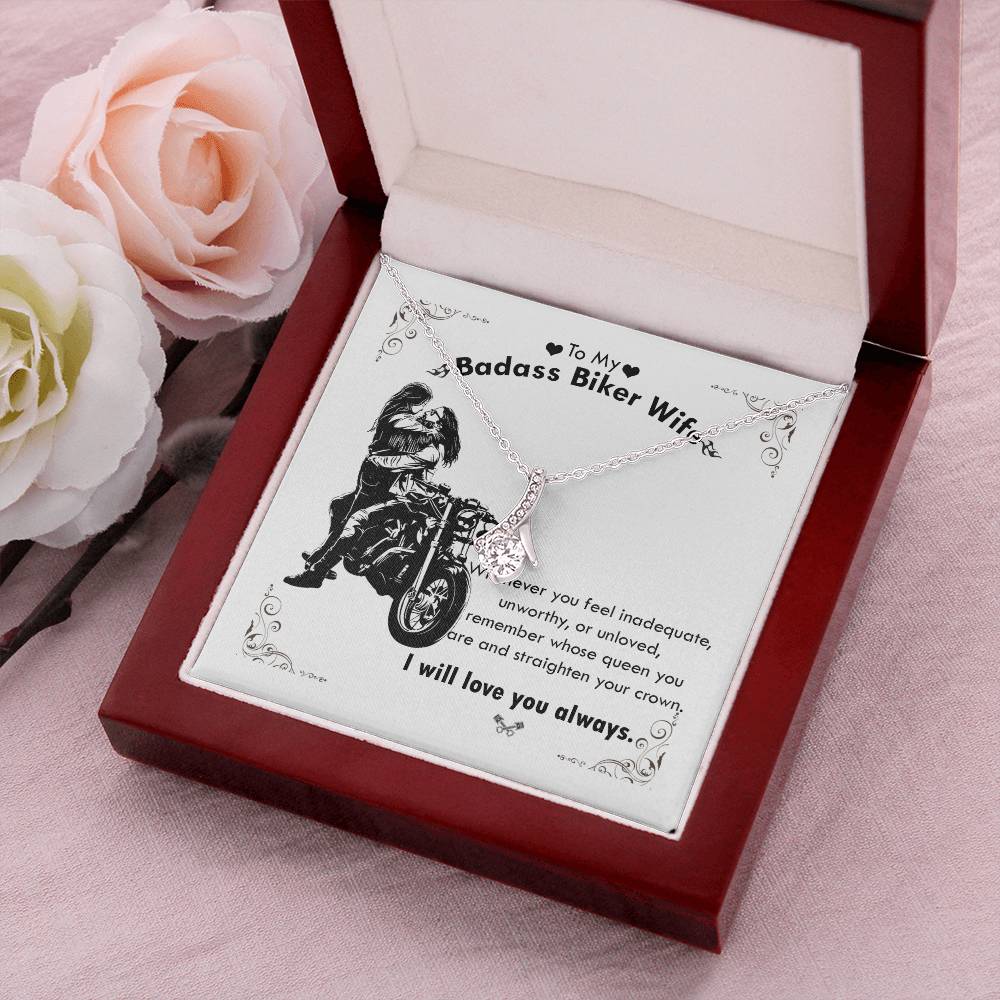 To My Badass Biker Wife Alluring Beauty Necklace