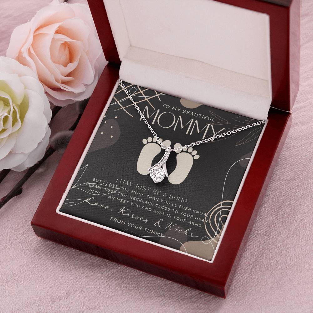 Mom To Be Gift New Mommy Gift Necklace Pregnant Wife Gift I May Just Be A Bump But I Love You To Mummy From Bump To Mommy To Be Alluring Beauty Necklace