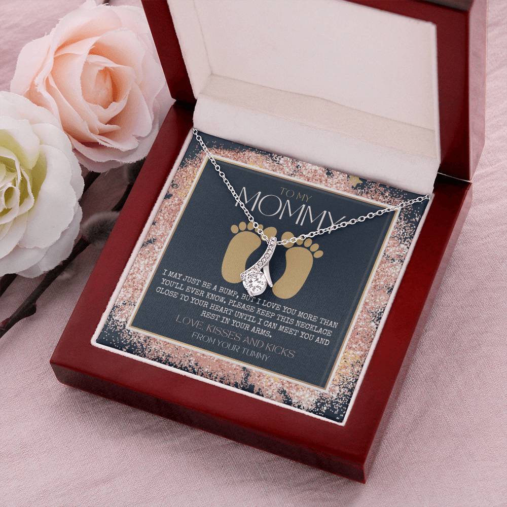 Baby Shower Gift New Mommy Necklace Pregnant Wife Gift To My Mommy I May Just Be A Bump 1 Alluring Beauty Necklace