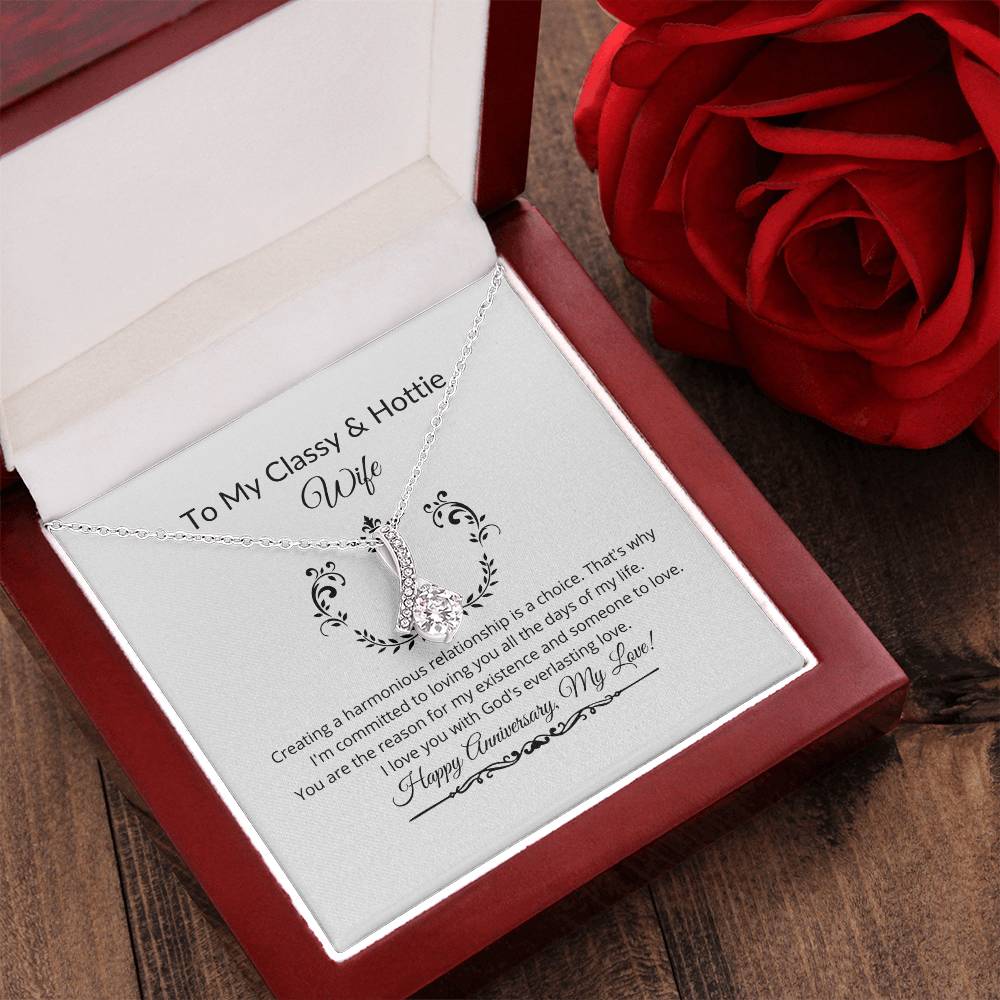 To My Classy & Hottie Wife Anniversary Gift Gift For Wife Necklace Gift Alluring Beauty Necklace