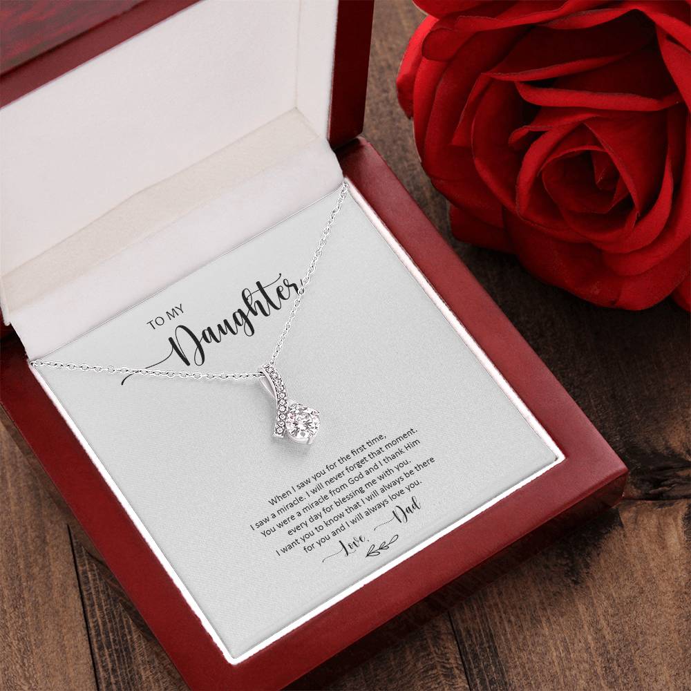 To My Beautiful Daughter Alluring Beauty Necklace To My Daughter From Dad - Father To Daughter Birthday Gift - Gifts To Daughter From Dad Alluring Beauty Necklace