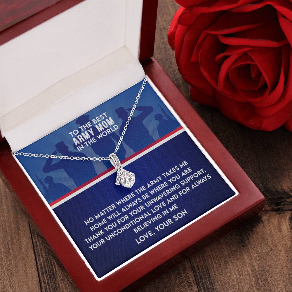 Best Army Mom Necklace - Army Mom Mother's Day Gift Alluring Beauty Necklace