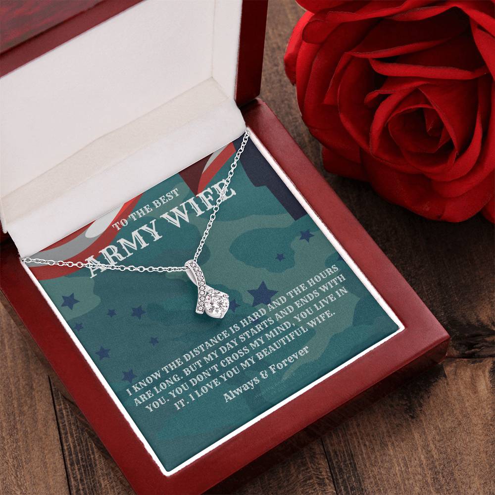Army Wife Gift Military Gift Wife To The Best Army Wife In The World Army Jewelry Deployment Necklace Deployment Gift Gift For Army Wife Alluring Beauty Necklace