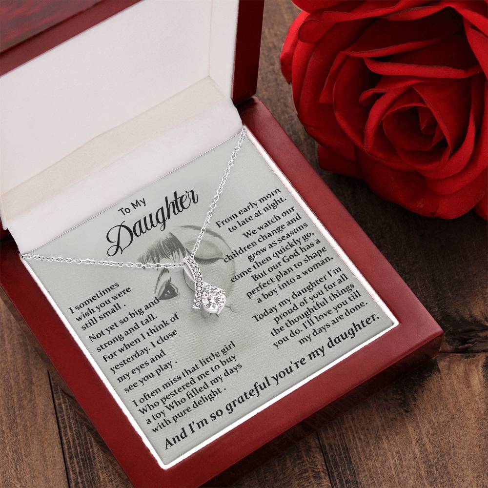 To My Daughter - Love Mom Alluring Necklaceđź’“ Alluring Beauty Necklace