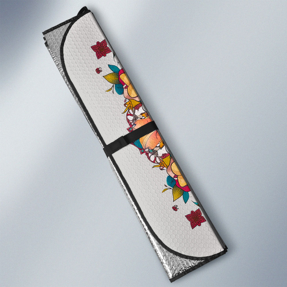 Dog Pitbull Floral Car Sunshade Custom Car Accessories