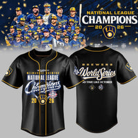 Milwaukee Gold Trim Black Baseball Jersey