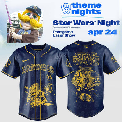 Milwaukee Galaxy Night Gold Navy Baseball Jersey