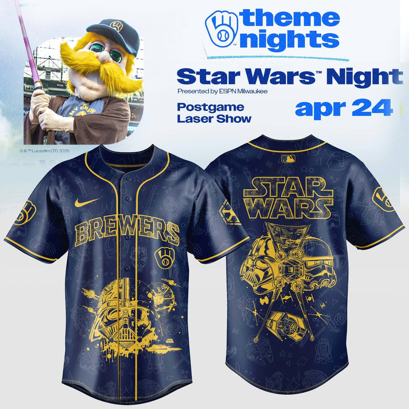 Milwaukee Galaxy Night Gold Navy Baseball Jersey