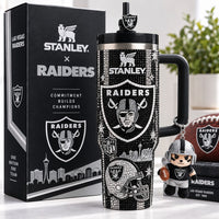 Las Vegas Raider Football Glam 40oz Tumbler