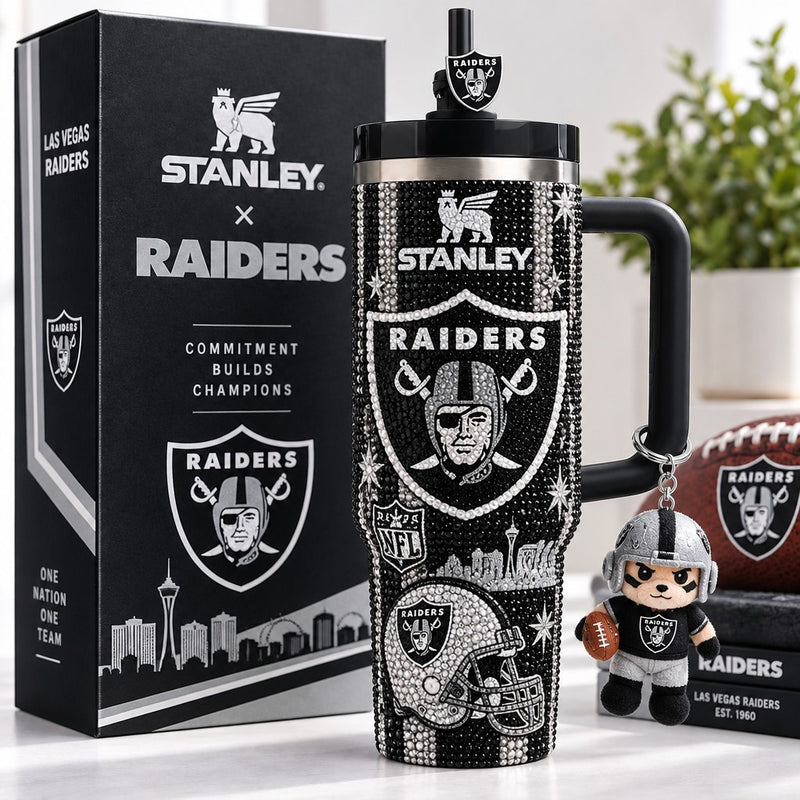 Las Vegas Raider Football Glam 40oz Tumbler