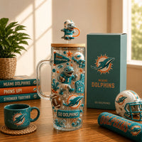 Miami Dolphin Football Jewel 40oz Tumbler