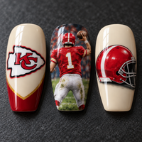 Kansas City Football Fan Press On Nails