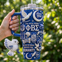 Blue and White Fraternity Gilded 40oz Tumbler