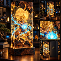 Golden Warrior Story Cube Resin Lamp