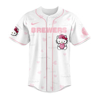Milwaukee Pink Kitty Night Plush Baseball Jersey