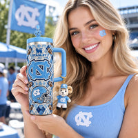 Carolina Tar Heel Blue Bling 40oz Tumbler