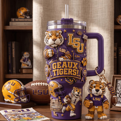 Baton Rouge Tiger Football Glam 40oz Tumbler